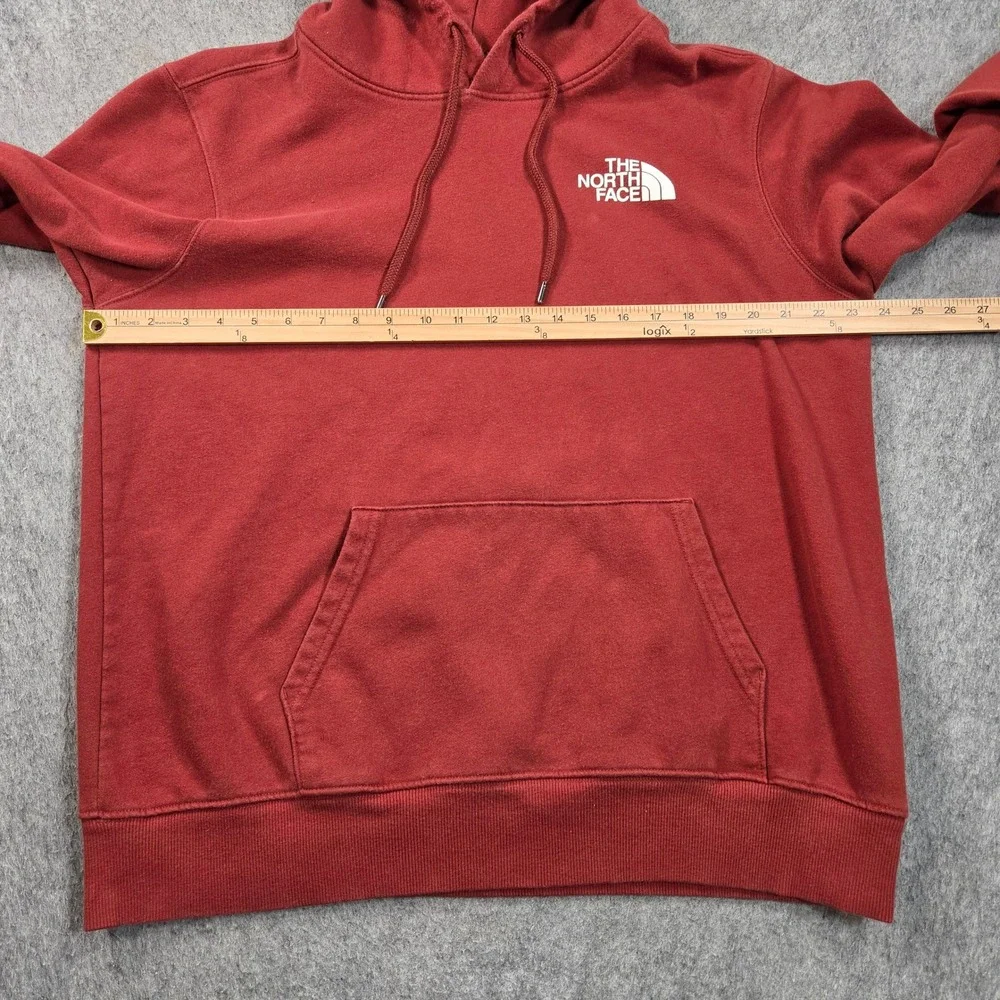 The North Face Hoodie Mens Large Brown Box Logo Fleece Never Stop Exploring